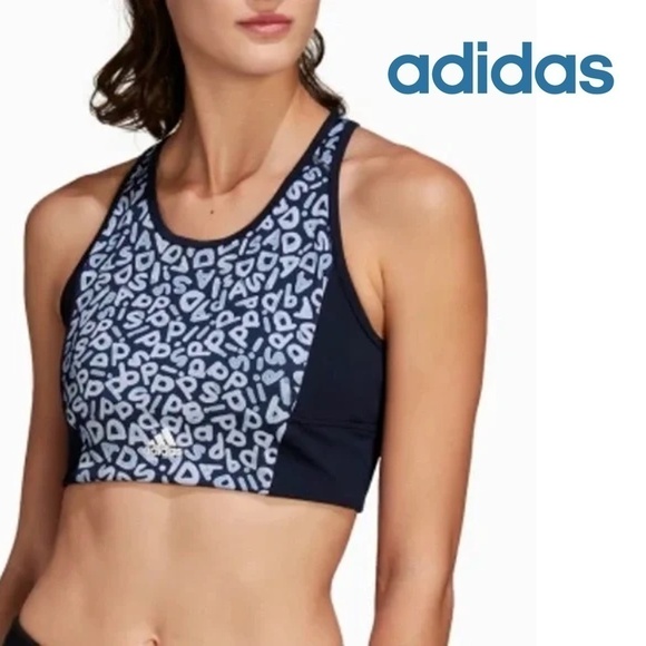 ADIDAS Crop Top Farm Fitness Athletic Bra Primegreen Aeroready Racer Eco - Picture 10 of 12